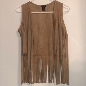 Velvet western style vest with fringe